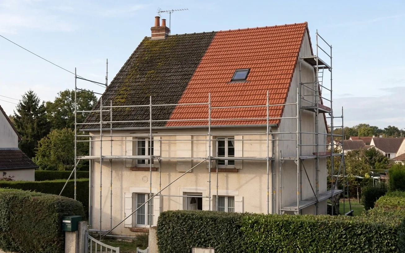 Démoussage de toiture à Moissy-Cramayel